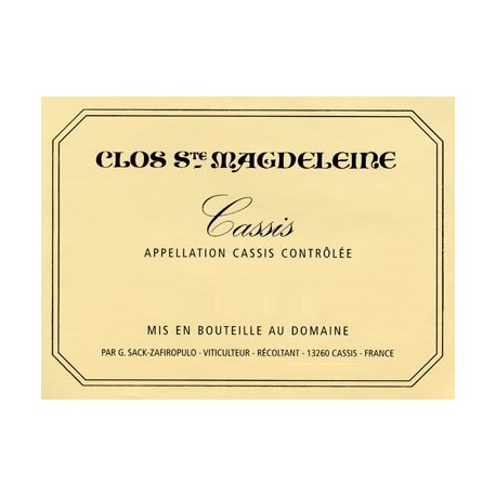 Clos Sainte Magdeleine Cassis blanc 2018 Jonathan SACK-ZAFIROPULO
