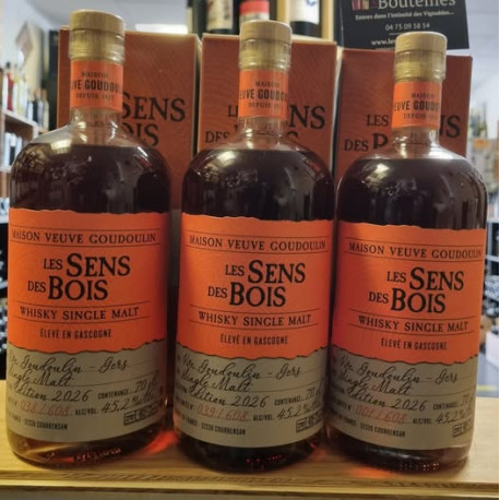 Whisky Single Malt — Les Sens des Bois Édition limitée 2026 Veuve Goudoulin 45,2%% vol. Bouteille de 70 cl